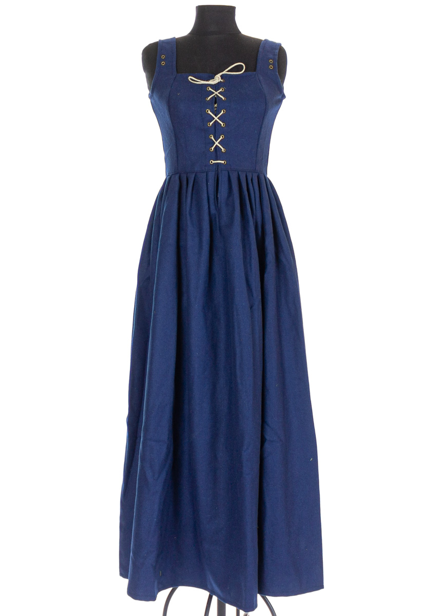 15th Century woolen dress in dark blue twill