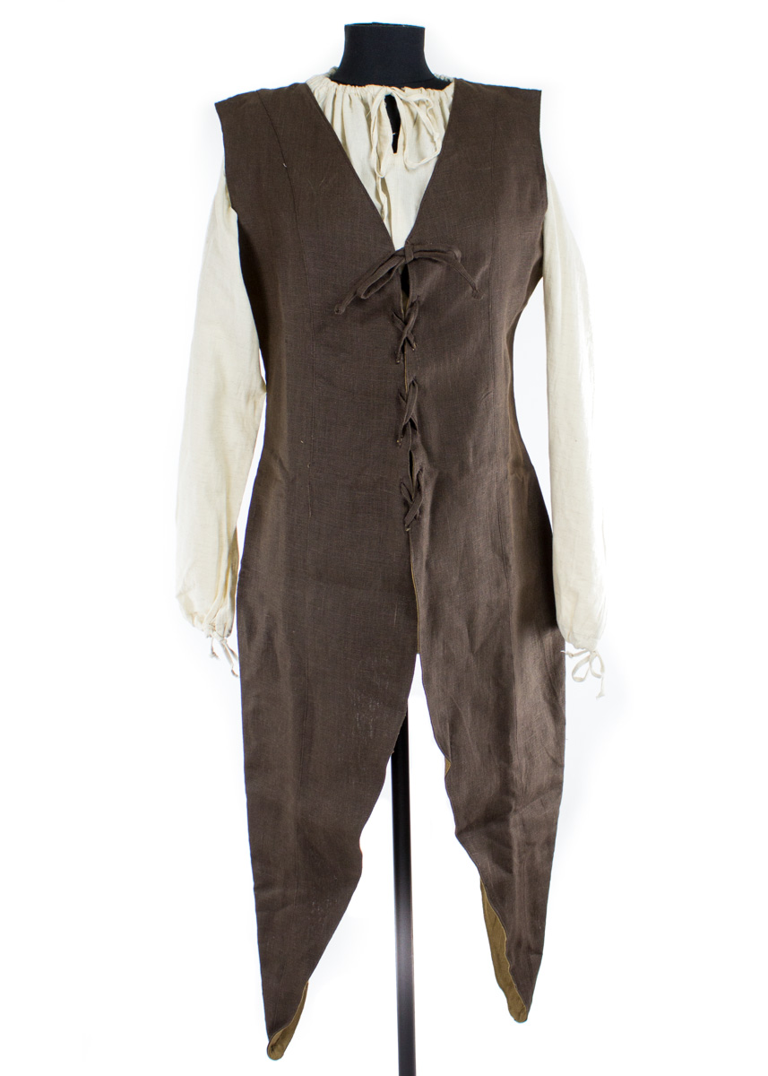 Fantasy vest in dark brown linen