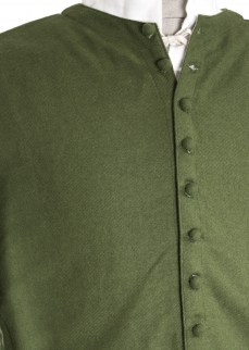 Cotehardie in olive green twill wool