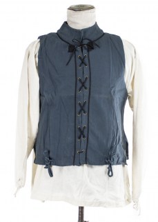 Vest/doublet in blue cotton