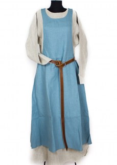 Medieval dress "Hella" in light blue linen