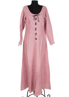 Medieval dress "Sophie" in pink linen