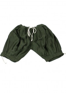 Viking puff pants in green/black diamond twill wool, kneelength